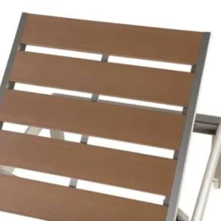 Beliani Tuinligstoel NARDO - Lichte Houtkleur Kunsthout, Aluminium -Zonnetuin Verkoopwinkel 1000000624 0103