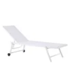 Beliani Tuinligstoel PORTOFINO - Wit Aluminium, Textiel