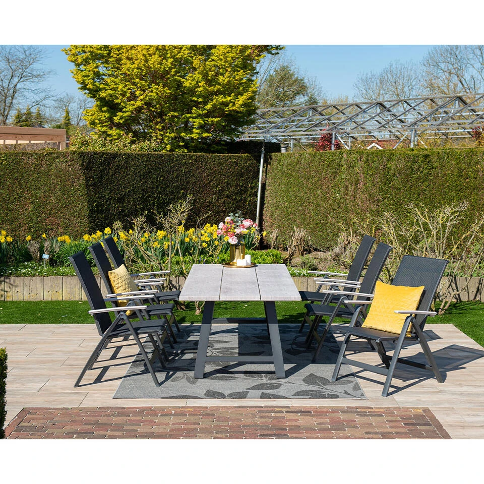 Garden Impressions Leuven Tuintafel 220 X 100 Cm - Donker Grijs 4 Garden Impressions Leuven Tuintafel 220 X 100 Cm - Donker Grijs - Afbeelding 2