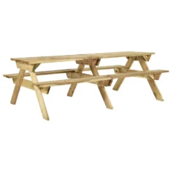 Zonnetuin Verkoopwinkel 25 VidaXL Picknicktafel Met Banken 220x122x72 Cm Geïmpregneerd Grenenhout