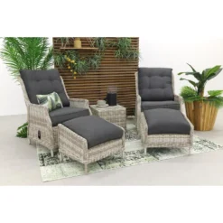VDG Pacific Verstelbare Loungestoelen + Bijzettafeltje - Vanilla 8 VDG Pacific Verstelbare Loungestoelen + Bijzettafeltje - Vanilla -Zonnetuin Verkoopwinkel 1000053069 0102