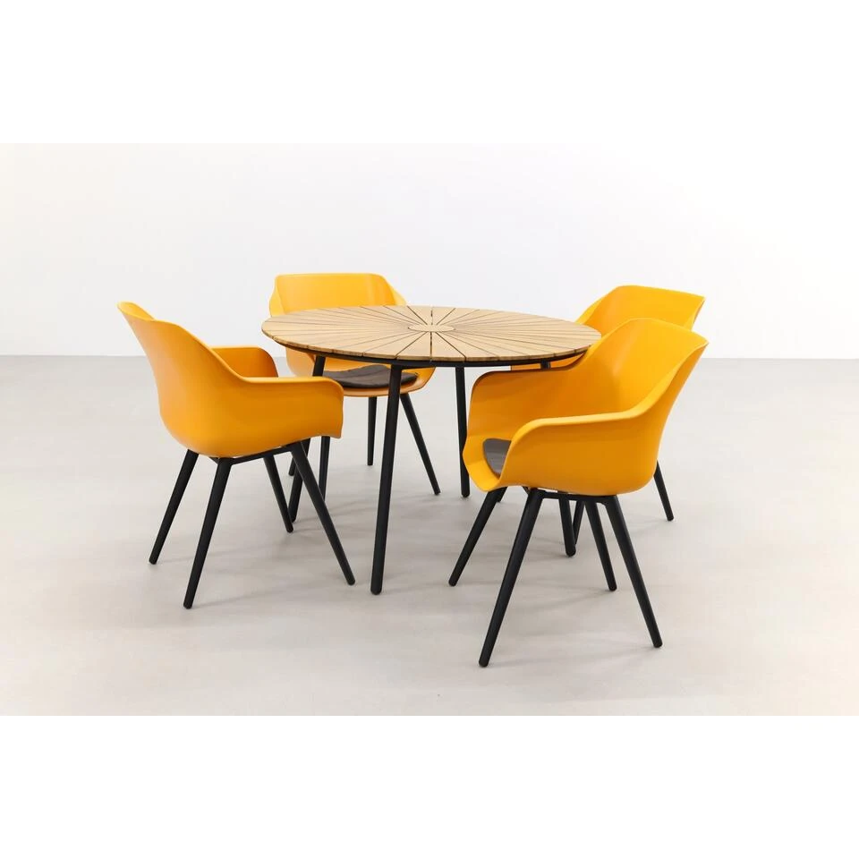 Hartman Sophie Studio Orange/Dave Teak 110 Cm. Tuinset - 5-delig 4 Hartman Sophie Studio Orange/Dave Teak 110 Cm. Tuinset - 5-delig - Afbeelding 2