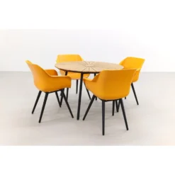 Hartman Sophie Studio Orange/Dave Teak 110 Cm. Tuinset - 5-delig