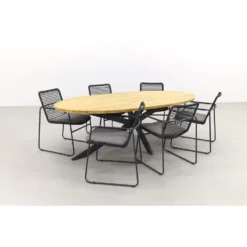 Taste Elba/Prado Ellips 240x115 Cm. Stapelbare Tuinset - 7 Delig 8 Taste Elba/Prado Ellips 240x115 Cm. Stapelbare Tuinset - 7 Delig -Zonnetuin Verkoopwinkel 1000054203 0102