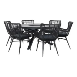 VDG Jasmine Black/Perth 150 Cm. - Ronde Tuinset