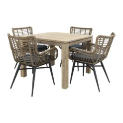 VDG Jasmine Natural/Rome Grey 100 Cm. - Tuinset 5-delig -Zonnetuin Verkoopwinkel 1000058062 0102