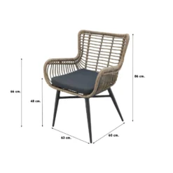 VDG Jasmine Natural/Rome Grey 100 Cm. - Tuinset 5-delig -Zonnetuin Verkoopwinkel 1000058062 0103