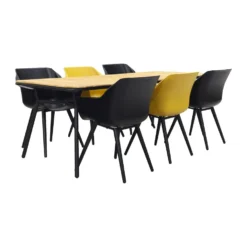 Hartman Sophie Studio Black&Yellow/Bella 220x95 Cm. - 7-delige Tuinset