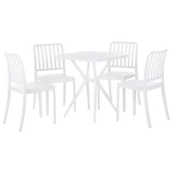 Beliani Tuintafelset SERSALE - Wit Smc (kunststof)