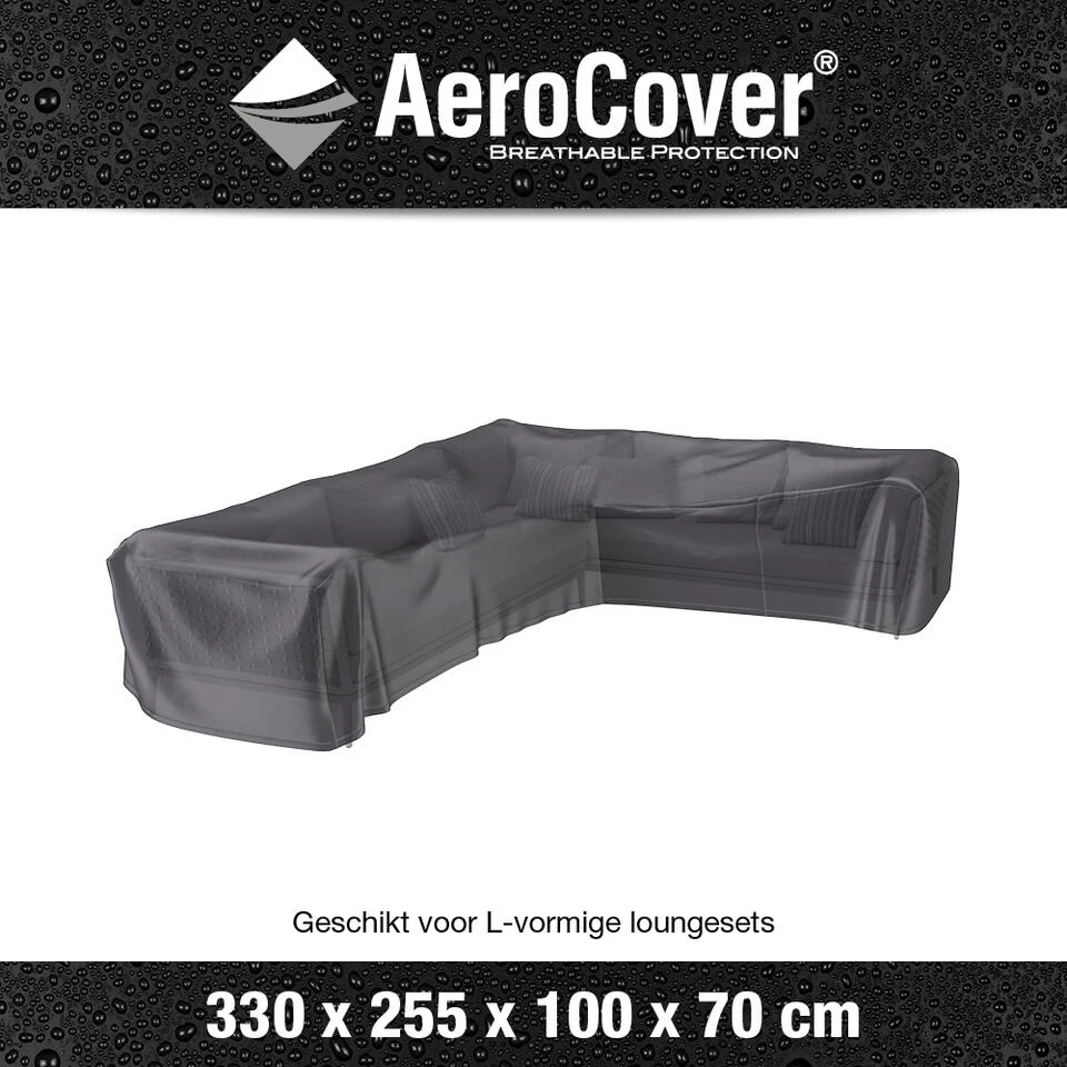 Aerocover Loungesethoes L-vorm 330x255 Cm - Rechts 4 Aerocover Loungesethoes L-vorm 330x255 Cm - Rechts - Afbeelding 2