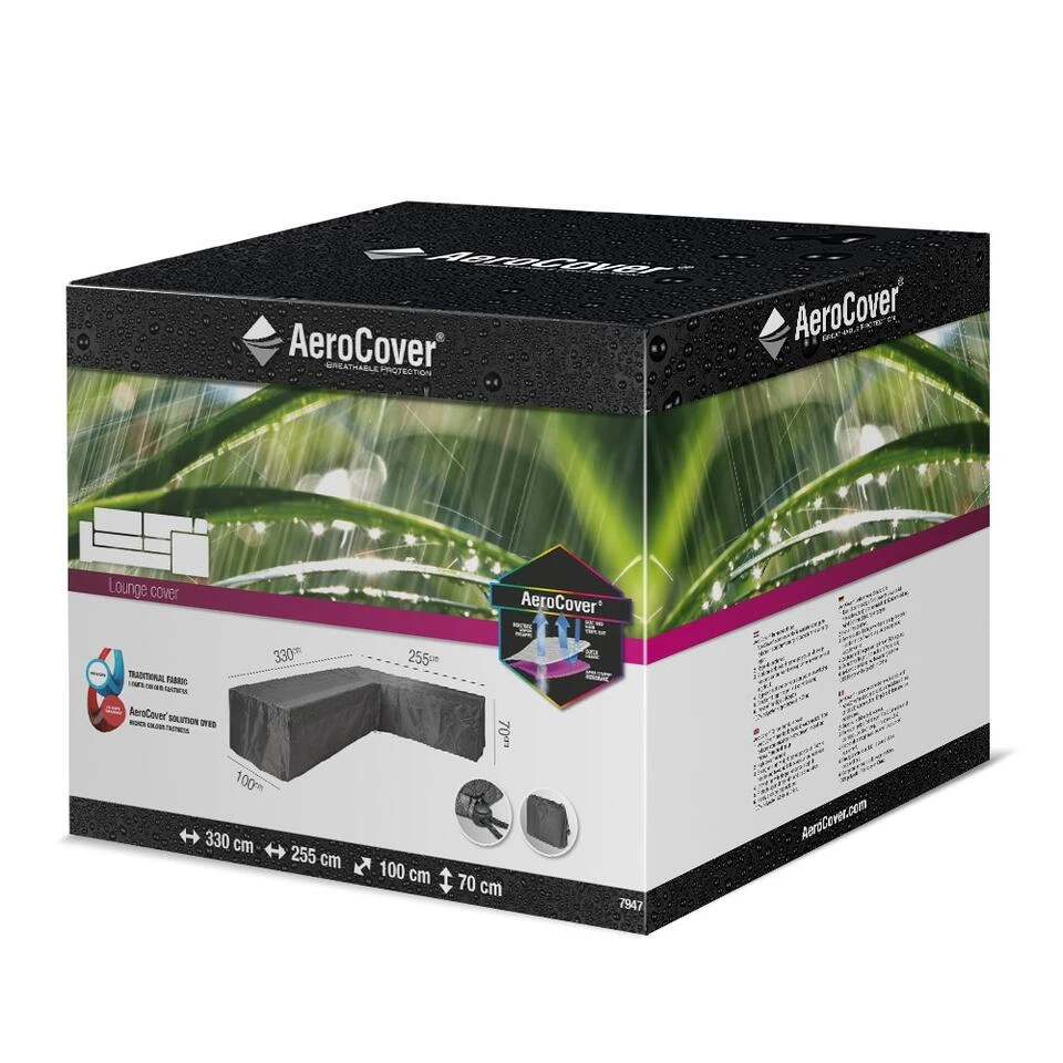 Aerocover Loungesethoes L-vorm 330x255 Cm - Rechts 5 Aerocover Loungesethoes L-vorm 330x255 Cm - Rechts - Afbeelding 3