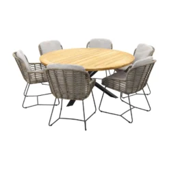 4SO Lugano/Prado Ø160 Cm. - Ronde Tuinset - 7-delig