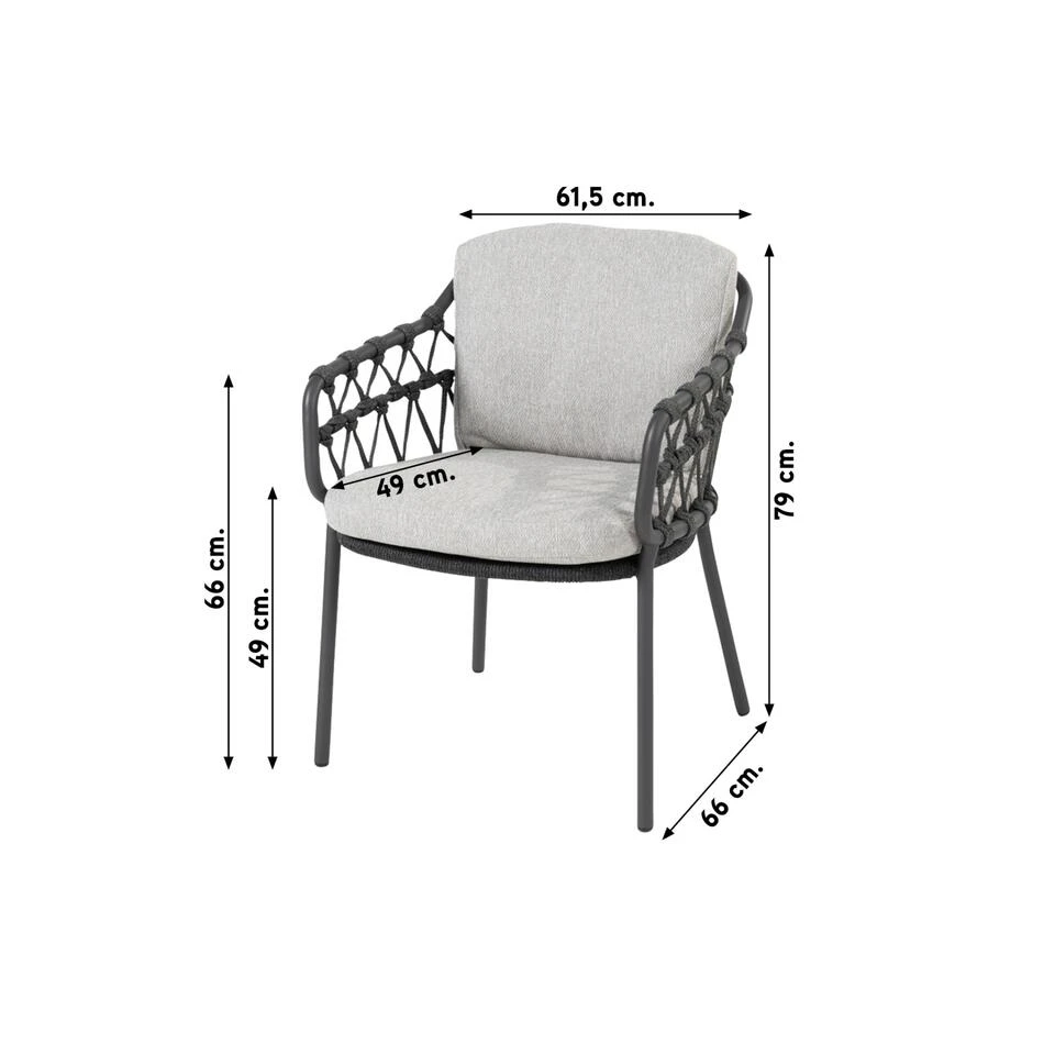 4SO Calpi/Prado 160 Cm. Ronde Tuinset - 7-delig 4 4SO Calpi/Prado 160 Cm. Ronde Tuinset - 7-delig - Afbeelding 2