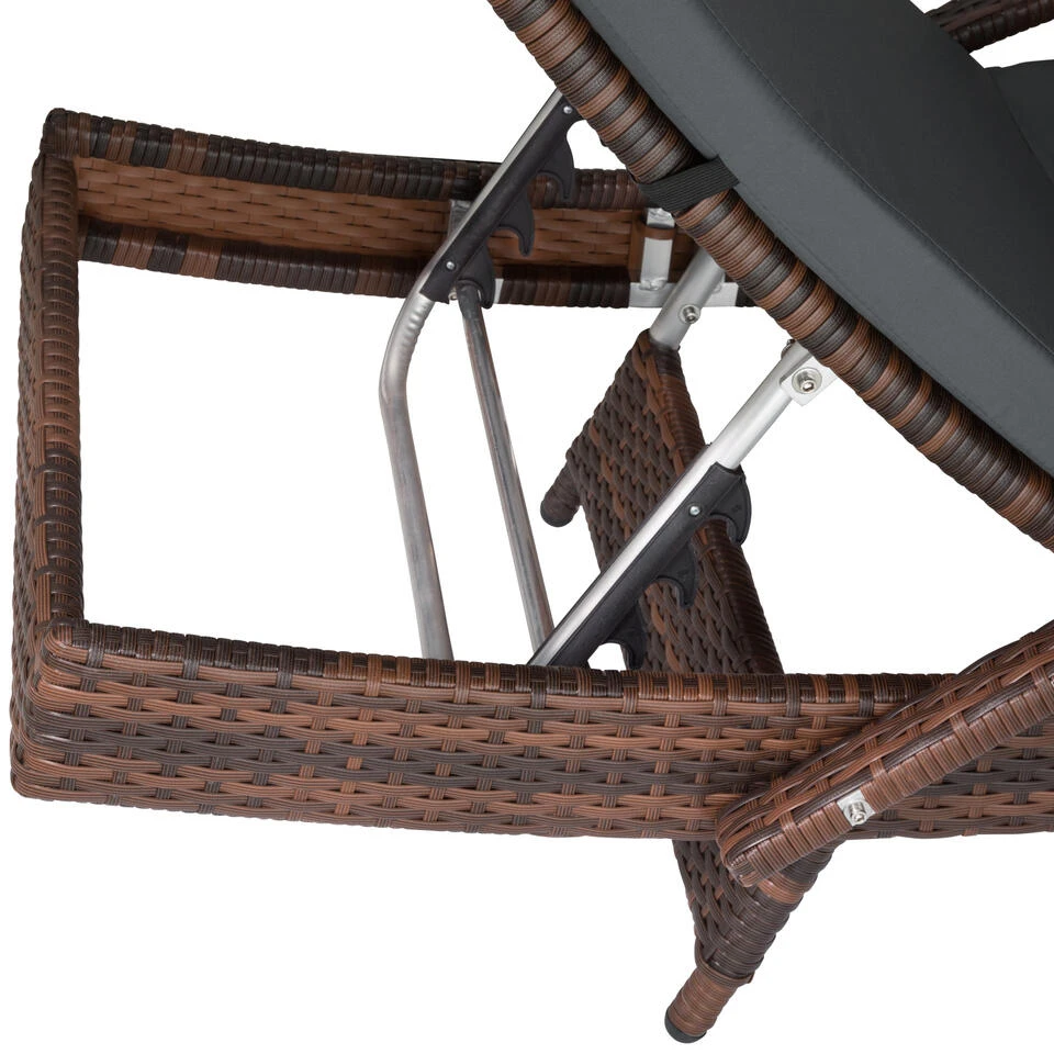 Tectake - Wicker Zonnestoel Océane Zwart / Bruin 6 Tectake - Wicker Zonnestoel Océane Zwart / Bruin - Afbeelding 4