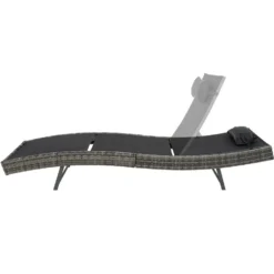 Tectake - Ligbed Delphine-Wicker- Donkergrijs -Zonnetuin Verkoopwinkel 1000077817 0102