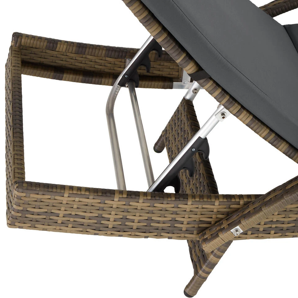 Tectake - Ligbed Océane - Wicker - 5-standen Rugleuning - Natuurkleur 6 Tectake - Ligbed Océane - Wicker - 5-standen Rugleuning - Natuurkleur - Afbeelding 4