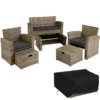Tectake - Zitgroep Modena-wicker Tuinset- Natuurkleur -Zonnetuin Verkoopwinkel 1000077921