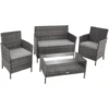 Tectake - Wicker Tuinset Madeira Grijs 1 Tectake - Wicker Tuinset Madeira Grijs -Zonnetuin Verkoopwinkel 1000077954