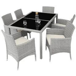 Tectake - Luxe Wicker Zitgroep Porto 6 + 1 - Lichtgrijs 8 Tectake - Luxe Wicker Zitgroep Porto 6 + 1 - Lichtgrijs -Zonnetuin Verkoopwinkel 1000077966 0102