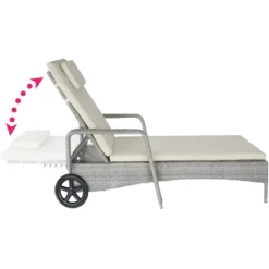 Tectake - Wicker Ligbed Lichtgrijs 8 Tectake - Wicker Ligbed Lichtgrijs -Zonnetuin Verkoopwinkel 1000077969 0102