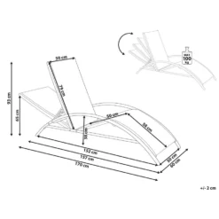 Beliani Tuinligstoel GAETA - Beige Staal, Textiel 8 Beliani Tuinligstoel GAETA - Beige Staal, Textiel -Zonnetuin Verkoopwinkel 1000079550 0102
