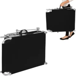 Tectake - 2 Ligbedden Met Zonnedak Ligstoelen Zwart -Zonnetuin Verkoopwinkel 1000082529 0103