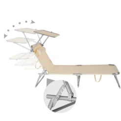 Tectake - Zonnestoel Chloe - Ligbed - Beige 9 Tectake - Zonnestoel Chloe - Ligbed - Beige -Zonnetuin Verkoopwinkel 1000083087 0103