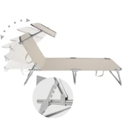 Tectake - Ligbed Met Zonnedak Beige 8 Tectake - Ligbed Met Zonnedak Beige -Zonnetuin Verkoopwinkel 1000083093 0102
