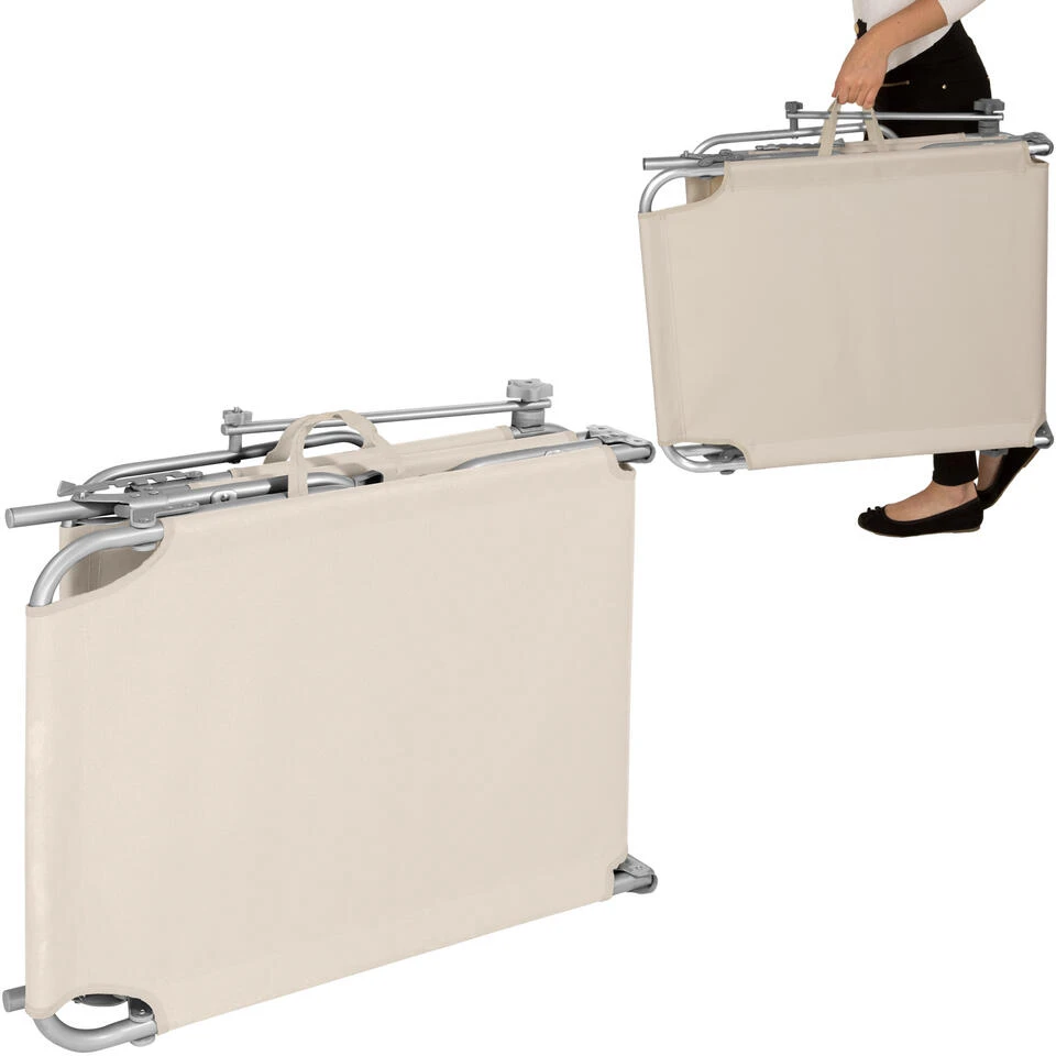 Tectake - Ligbed Met Zonnedak Beige 6 Tectake - Ligbed Met Zonnedak Beige - Afbeelding 4