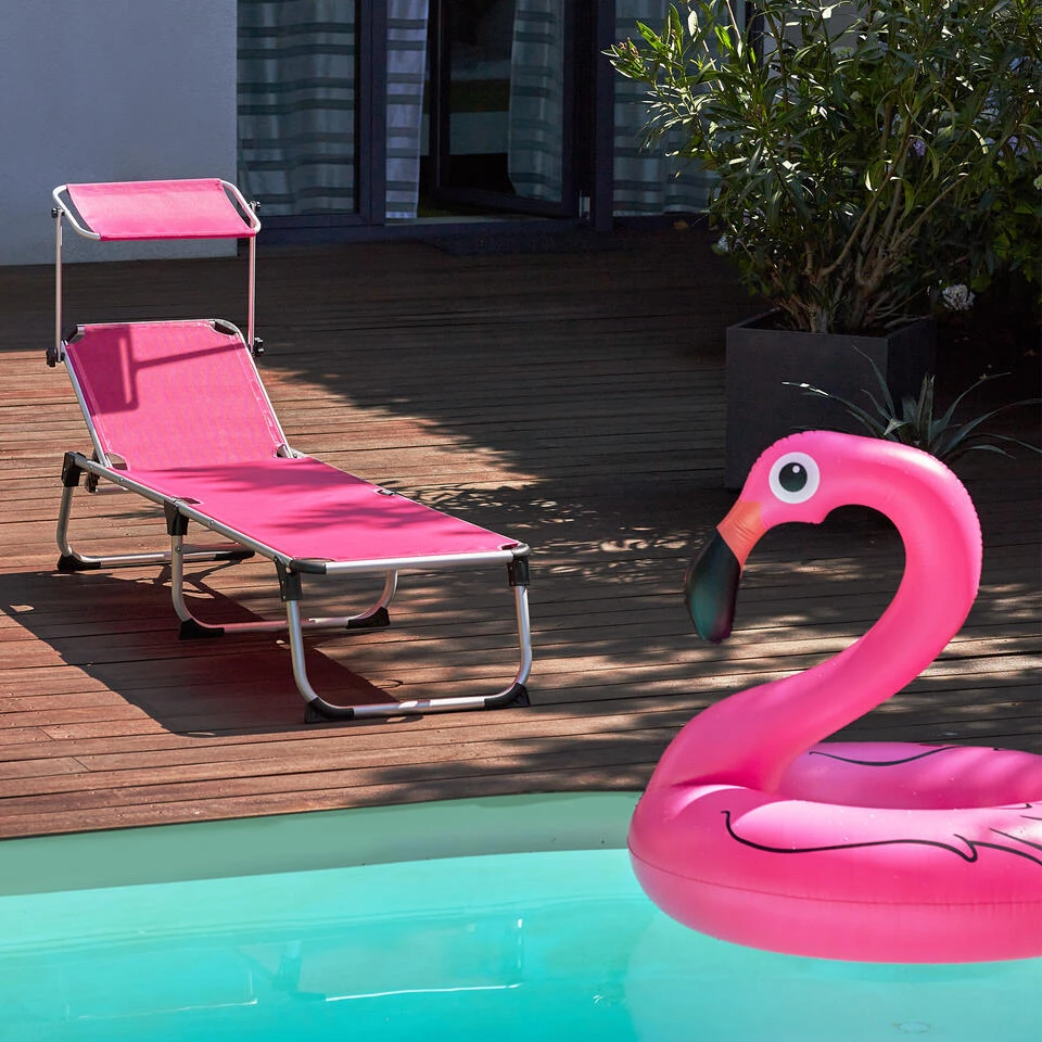 Tectake - Ligbed Zonnestoel Aurelie - Blauw 5 Tectake - Ligbed Zonnestoel Aurelie - Blauw - Afbeelding 3