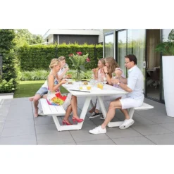 Fonteyn - Picknickbank Dax - Mat Wit -Zonnetuin Verkoopwinkel 1000083594 0102