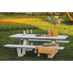 Zonnetuin Verkoopwinkel 33 Fonteyn - Picknickbank Dax - Mat Wit