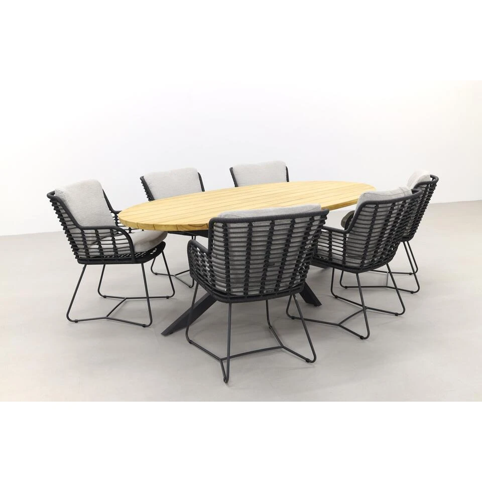 4 Seasons Fabrice/Taste Prado Ellips 240x115 Cm. Tuinset - 7 Delig 4 4 Seasons Fabrice/Taste Prado Ellips 240x115 Cm. Tuinset - 7 Delig - Afbeelding 2