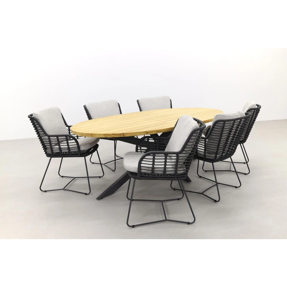 4 Seasons Fabrice/Taste Prado Ellips 240x115 Cm. Tuinset - 7 Delig 5 4 Seasons Fabrice/Taste Prado Ellips 240x115 Cm. Tuinset - 7 Delig - Afbeelding 3