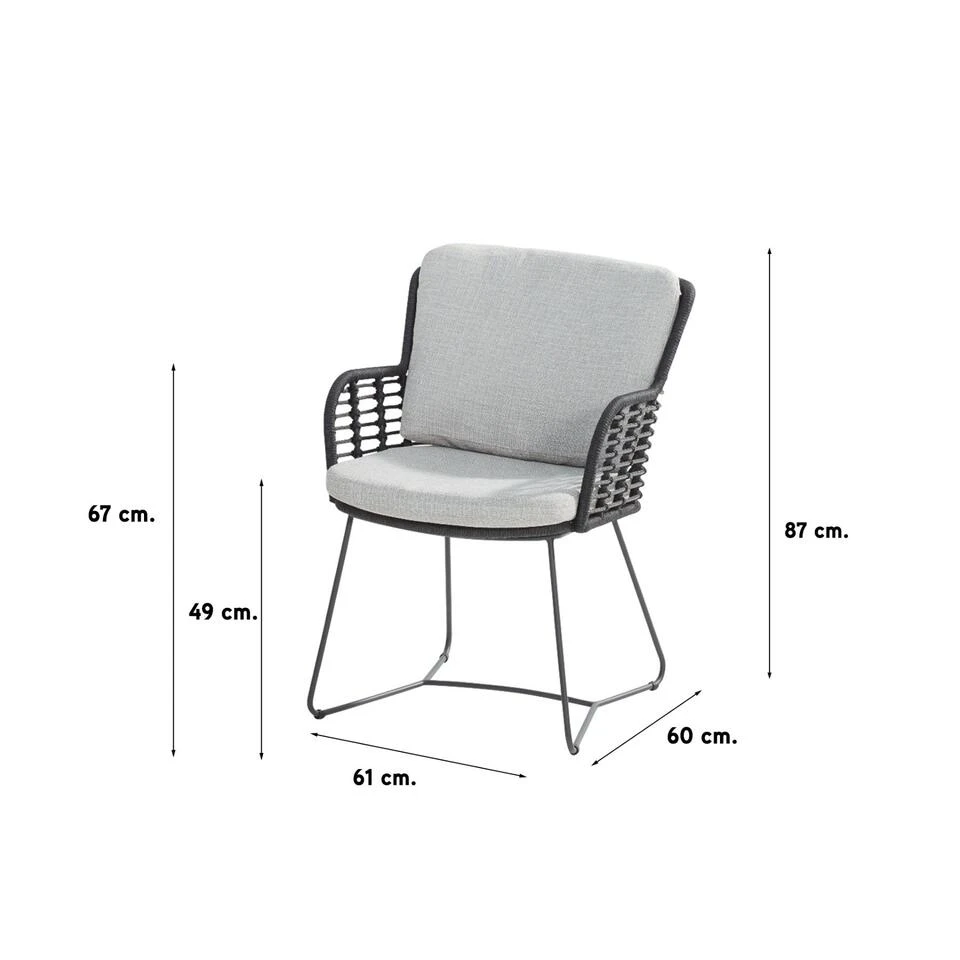 4 Seasons Fabrice/Taste Prado Ellips 240x115 Cm. Tuinset - 7 Delig 6 4 Seasons Fabrice/Taste Prado Ellips 240x115 Cm. Tuinset - 7 Delig - Afbeelding 4