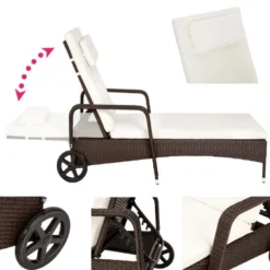 Tectake - Ligstoel - Rotan - Bruin 8 Tectake - Ligstoel - Rotan - Bruin -Zonnetuin Verkoopwinkel 1000086065 0102