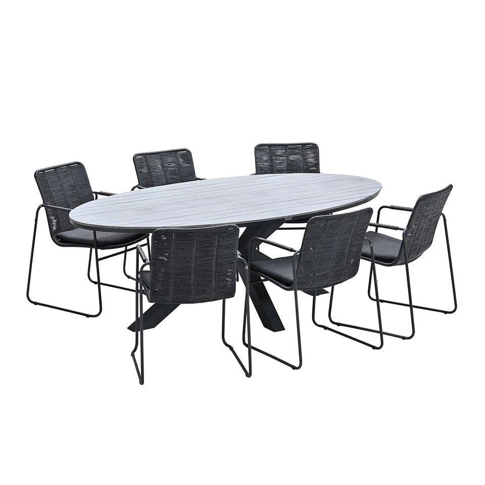 Garden Impressions Palma-Tulli Tuinset 7-delig-grey Teak Look 4 Garden Impressions Palma-Tulli Tuinset 7-delig-grey Teak Look - Afbeelding 2