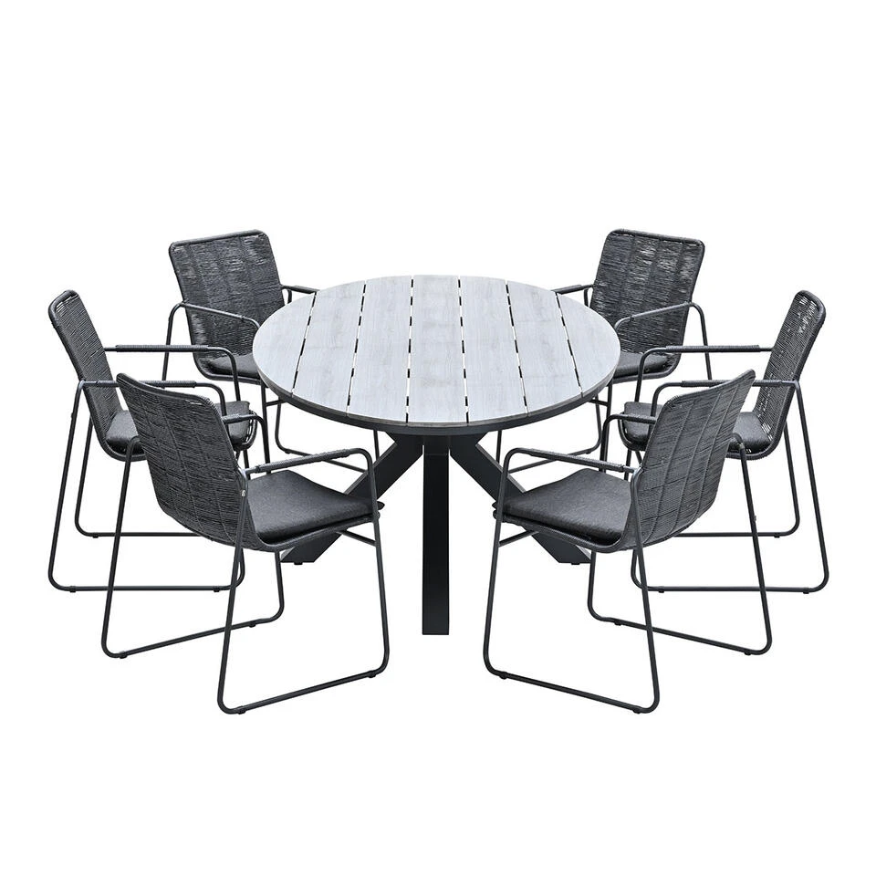 Garden Impressions Palma-Tulli Tuinset 7-delig-grey Teak Look 3 Garden Impressions Palma-Tulli Tuinset 7-delig-grey Teak Look