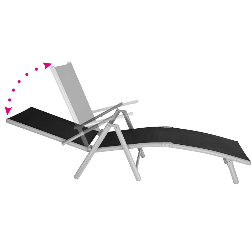 Tectake - Ligbed Marisol - Zwart/grijs 4 Tectake - Ligbed Marisol - Zwart/grijs - Afbeelding 2