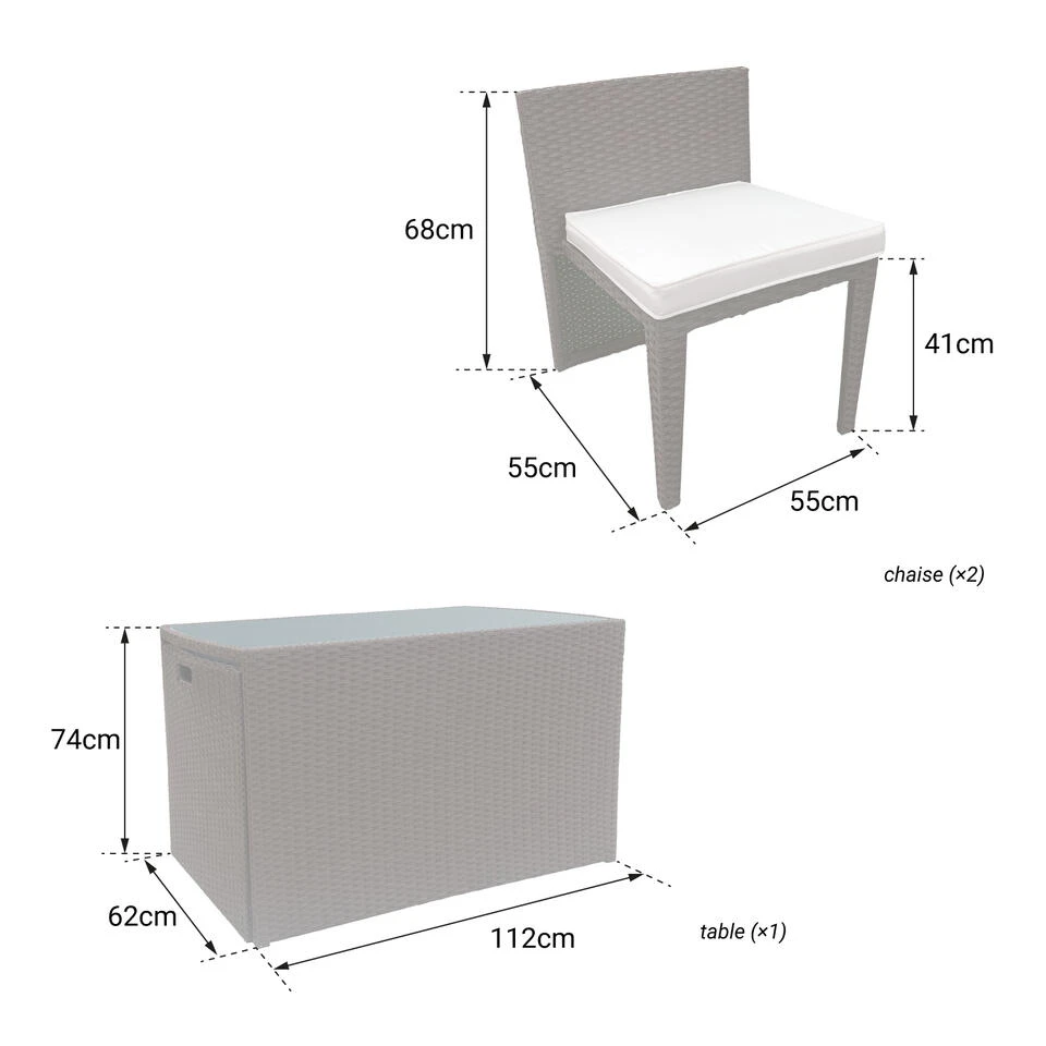 Happy Garden Buitenmeubelsets SANTORIN - Bruin - Staal 6 Happy Garden Buitenmeubelsets SANTORIN - Bruin - Staal - Afbeelding 4