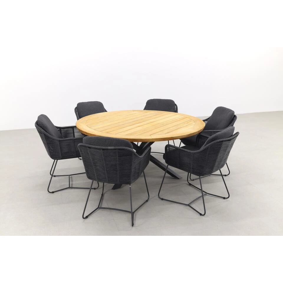 Taste Belmond Antraciet/Prado 160 Cm. Ronde Tuinset - 7-delig 6 Taste Belmond Antraciet/Prado 160 Cm. Ronde Tuinset - 7-delig - Afbeelding 4