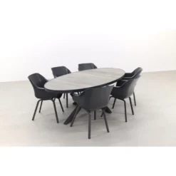 Hartman Sophie/Silva Houtlook 240x115 Cm. Ovale Tuinset - 7-delig -Zonnetuin Verkoopwinkel 1000093382 0103