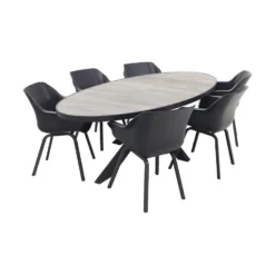 Hartman Sophie/Silva Houtlook 240x115 Cm. Ovale Tuinset - 7-delig