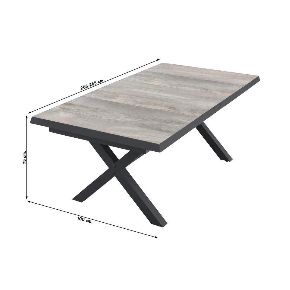Hartman Salvatore/Ottowa 205-265x100 Cm. - 7-delige Tuinset Verstelbaar 4 Hartman Salvatore/Ottowa 205-265x100 Cm. - 7-delige Tuinset Verstelbaar - Afbeelding 2