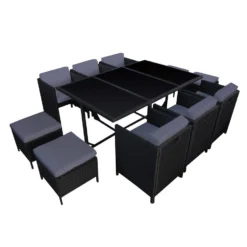 Happy Garden Buitenmeubelsets SANTORIN - Zwart - Geweven Hars