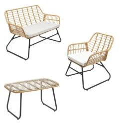 Happy Garden Buitenmeubelsets TIGA - Beige - Geweven Hars -Zonnetuin Verkoopwinkel 1000096716 0102