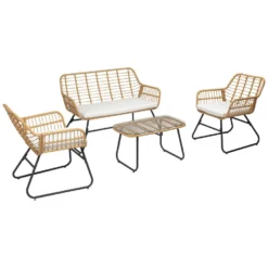 Happy Garden Buitenmeubelsets TIGA - Beige - Geweven Hars