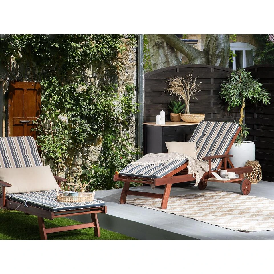 Beliani Tuinligstoel MARLBORO / JAVA / TOSCANA - Donkere Houtkleur Acaciahout 4 Beliani Tuinligstoel MARLBORO / JAVA / TOSCANA - Donkere Houtkleur Acaciahout - Afbeelding 2