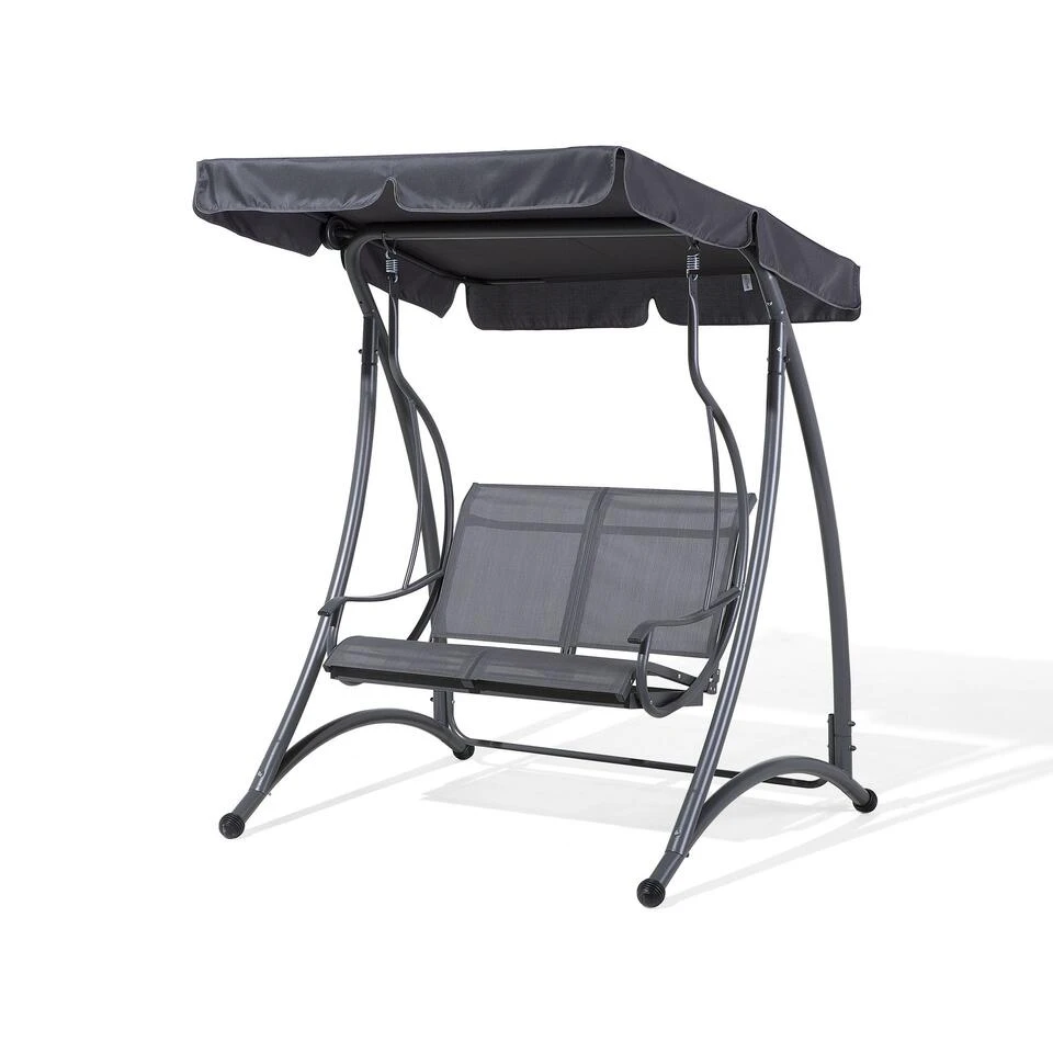 Beliani Schommelbank TESERO - Grijs Staal 2 Beliani Schommelbank TESERO - Grijs Staal