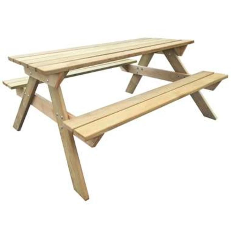VidaXL Picknicktafel 150x135x71,5 Cm Hout 3 VidaXL Picknicktafel 150x135x71,5 Cm Hout